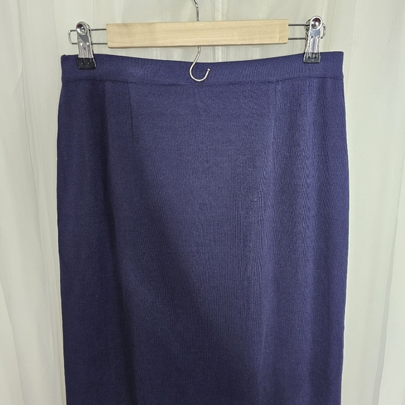 Peruvian Connection Blue Knit Pencil Skirt Pima Cotton Size Medium - Picture 6 of 9